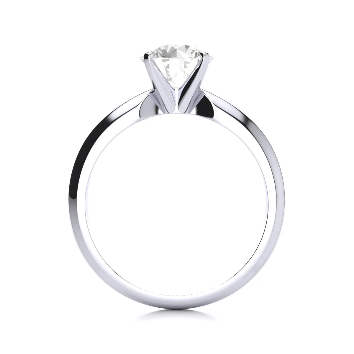 1 1/4 Carat Lab Grown Diamond Solitaire Ring In 14K White Gold