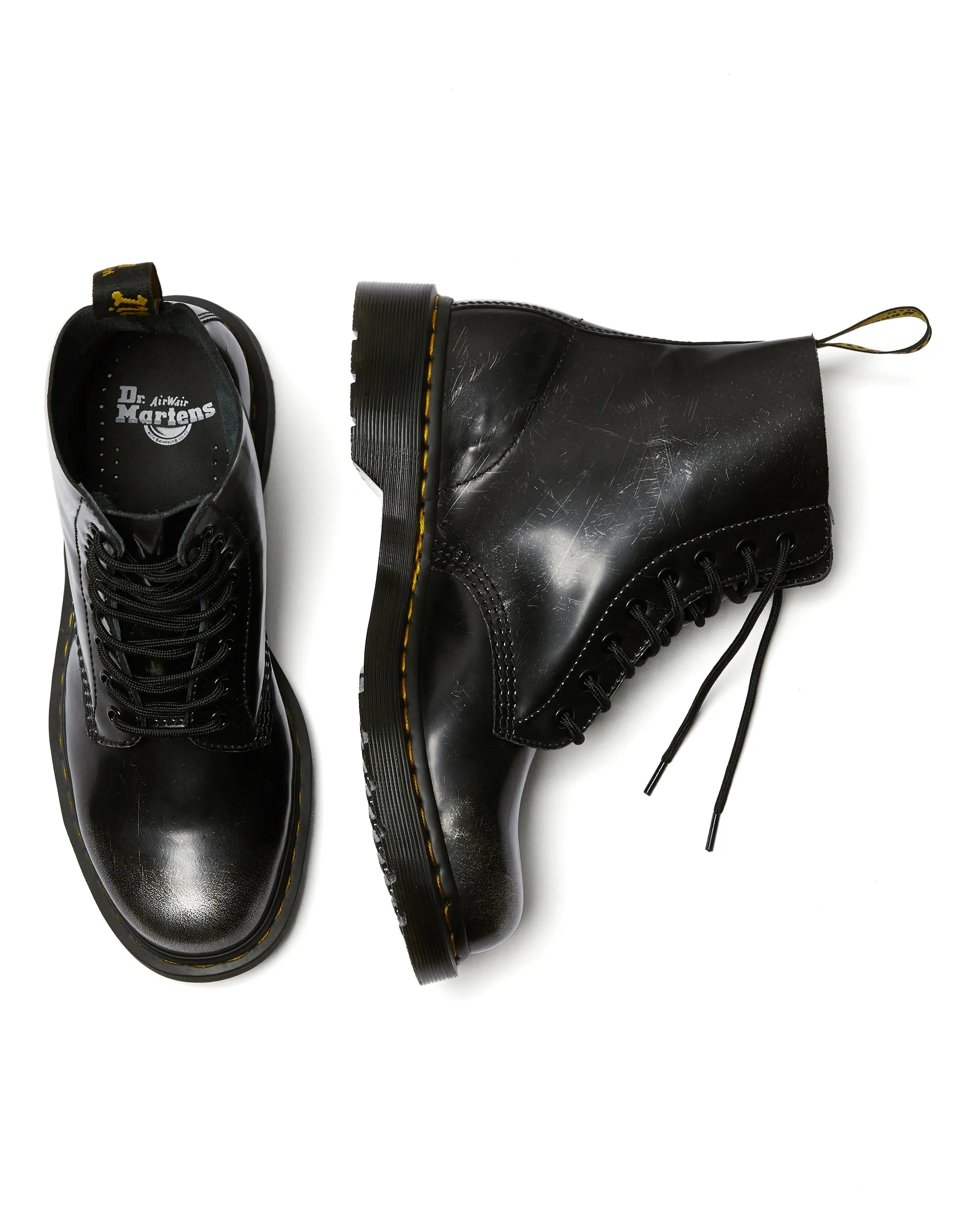 1460 Pascal Metallic Leather Lace Up Boots