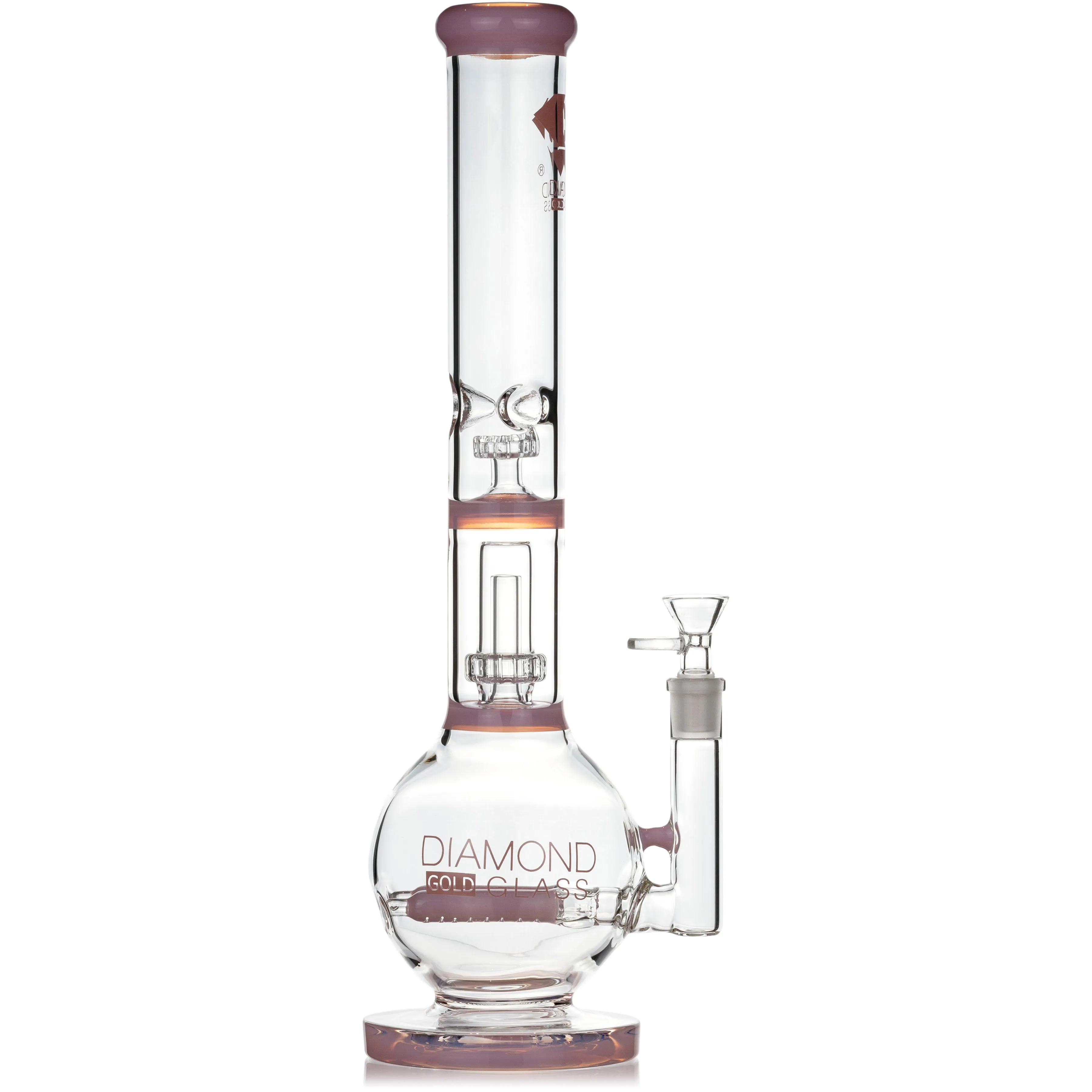 16 Dual Inline Showerhead Bong, by Diamond Glass