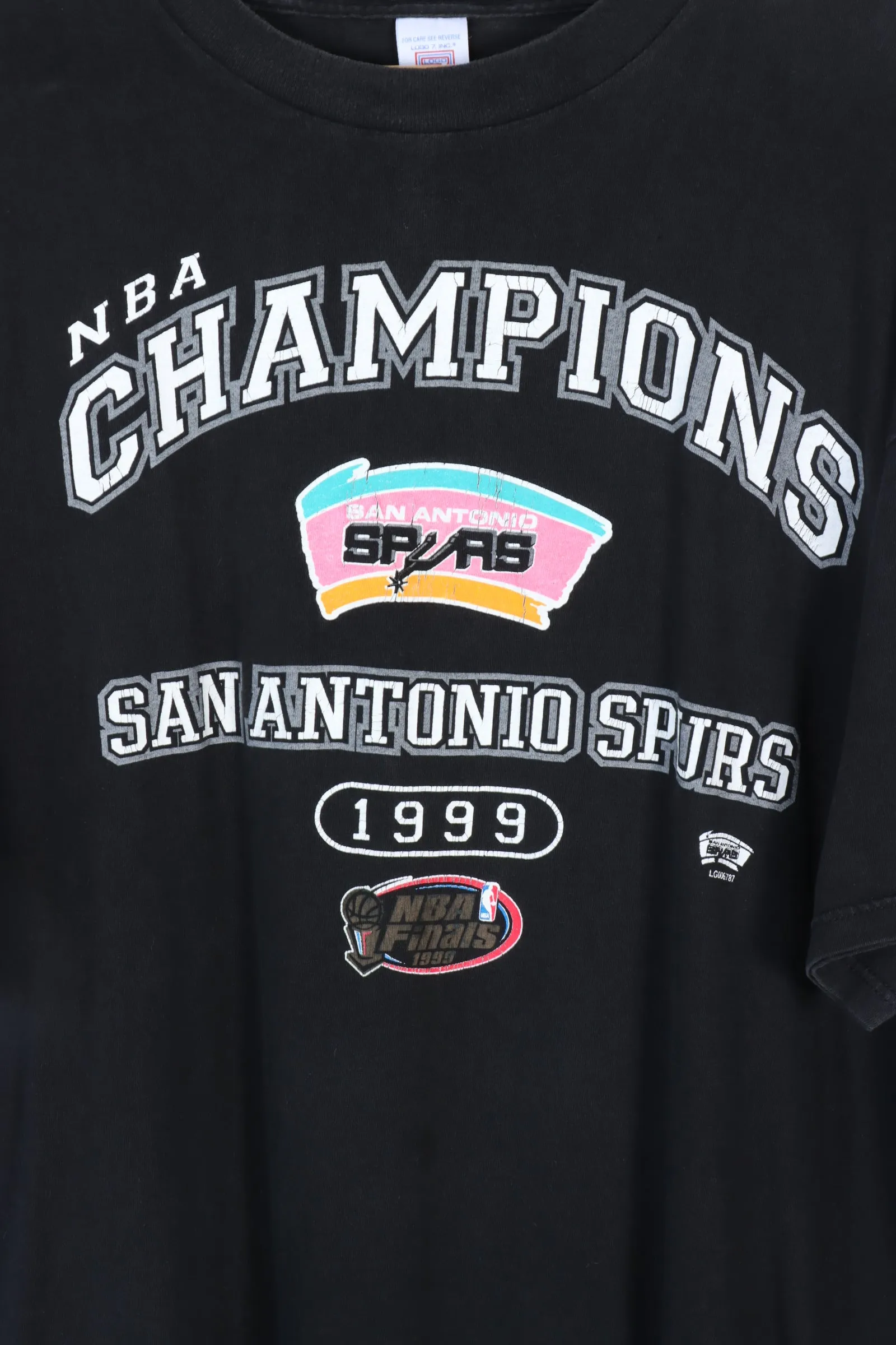 1999 LOGO 7 Vintage San Antonio Spurs NBA Basketball Tee (XXL)