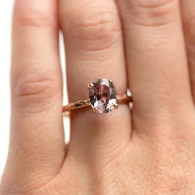 2.33ct Oval Pink Spinel Rose Gold Ring - Hand Carved 4-prong Solitaire Gemstone Ring by Anueva Jewelry