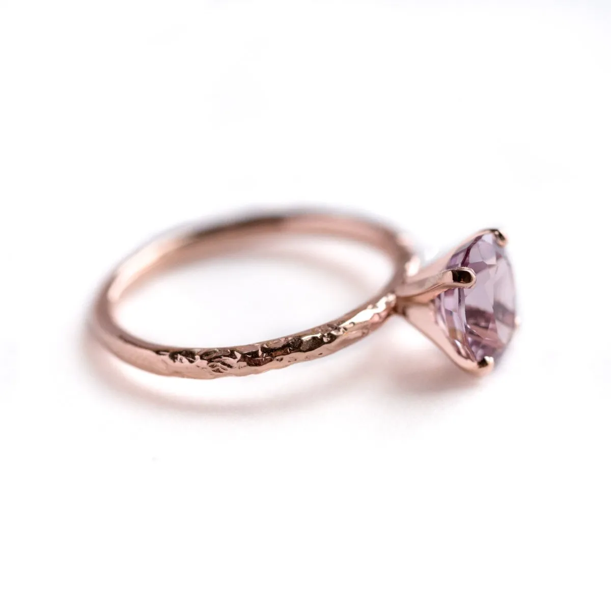 2.33ct Oval Pink Spinel Rose Gold Ring - Hand Carved 4-prong Solitaire Gemstone Ring by Anueva Jewelry