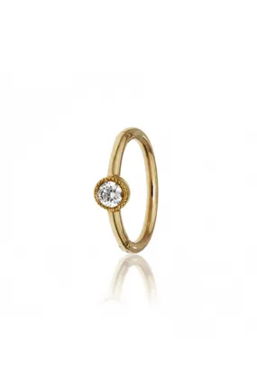 6.5mm Scalloped Diamond Clicker - Yellow Gold