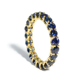 A & Furst - France - Eternity Band Ring with Blue Sapphires, 18k Yellow Gold