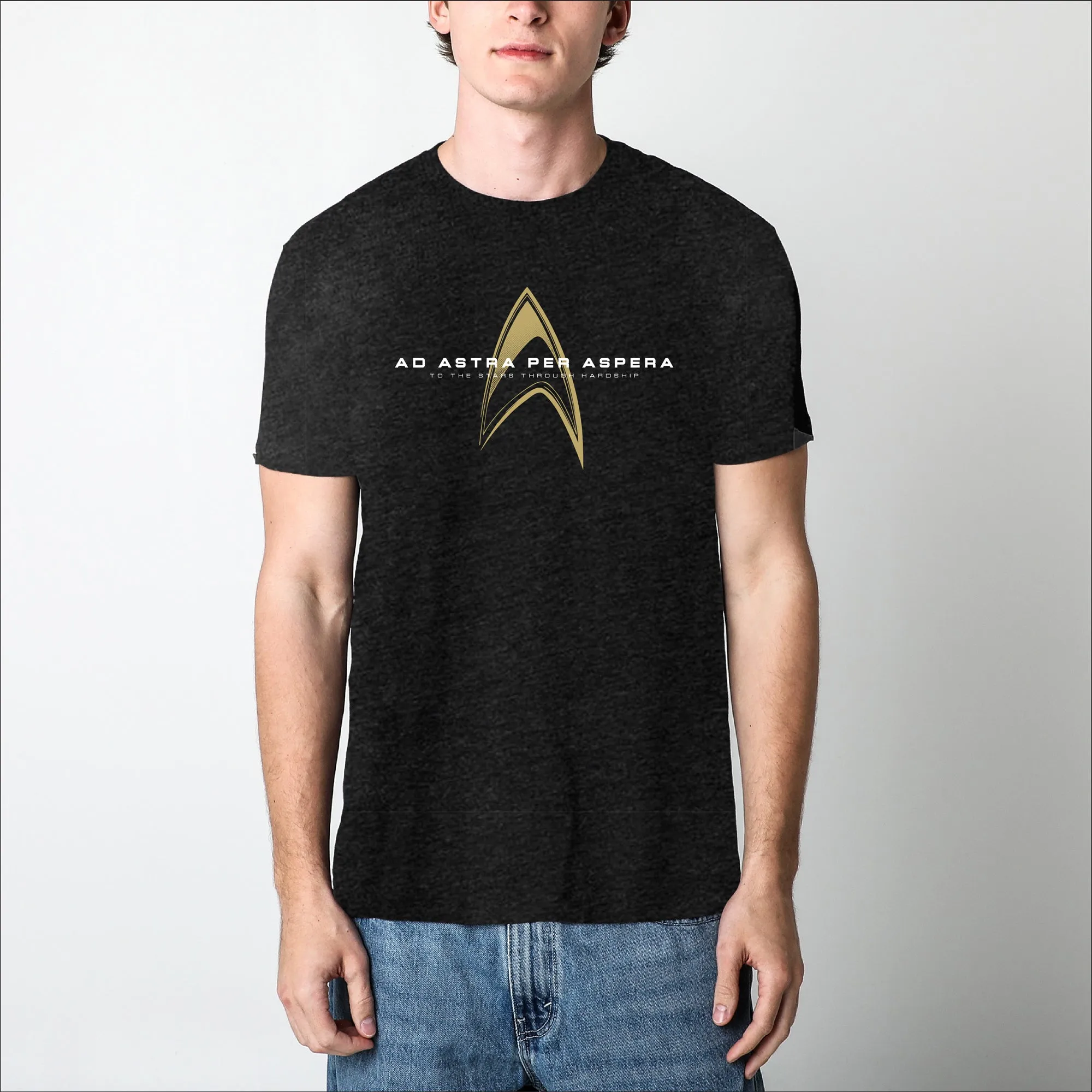 Ad Astra Per Aspera Heather Black Tee