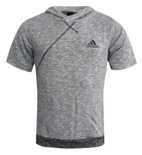 Adidas Cross Up Mens Light Grey Short Sleeved Hoodie