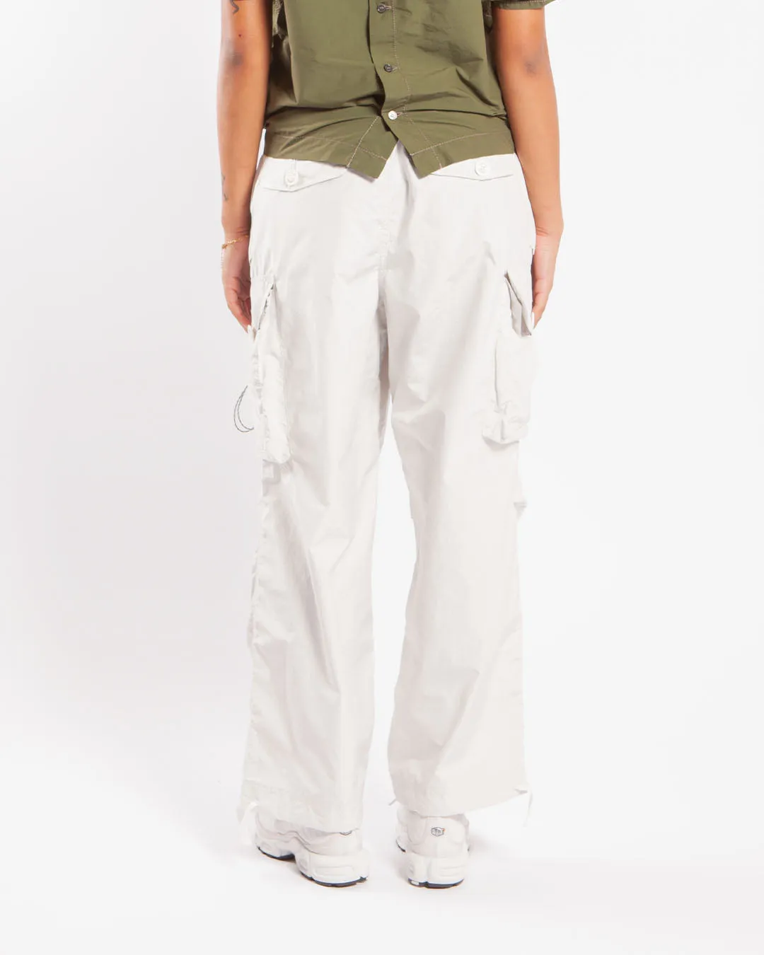 and wander Oversized Cargo Pants Off White