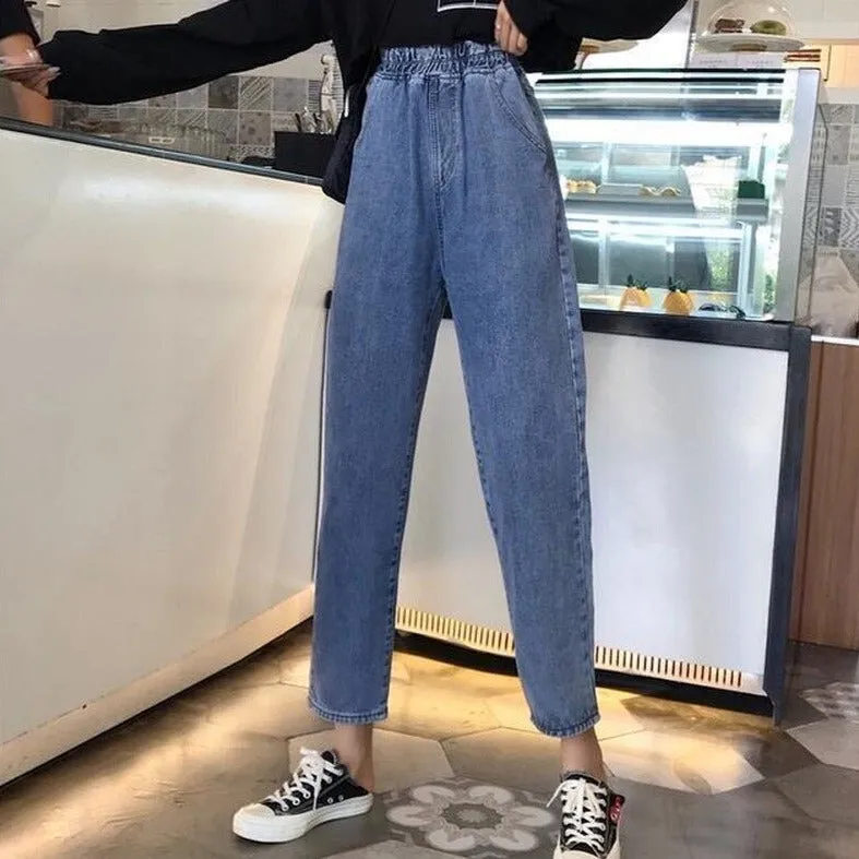 Ankle-Length Jeans With Elastic Waist