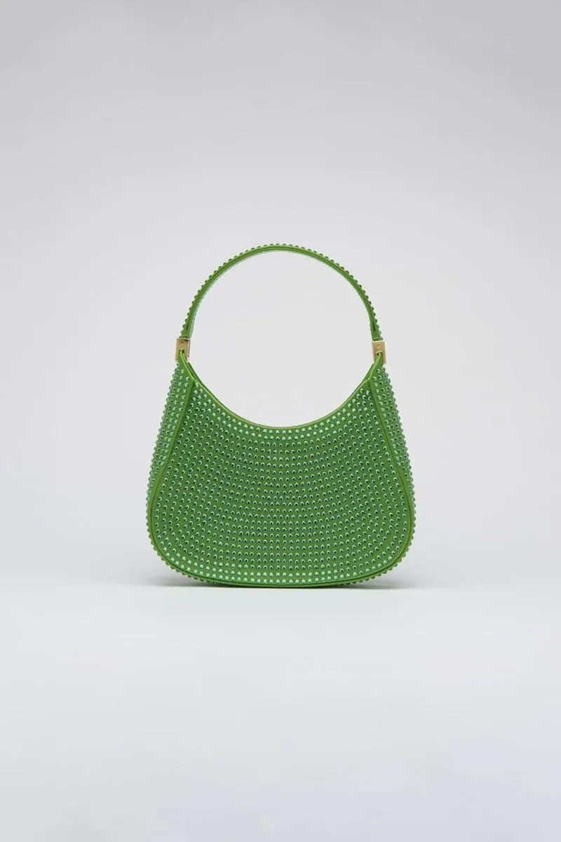 APPLE GREEN CRYSTAL MINI TOP HANDLE BAG