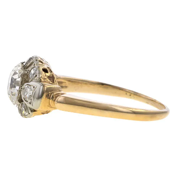 Art Deco Diamond Engagement Ring, Old Euro 0.71ct.