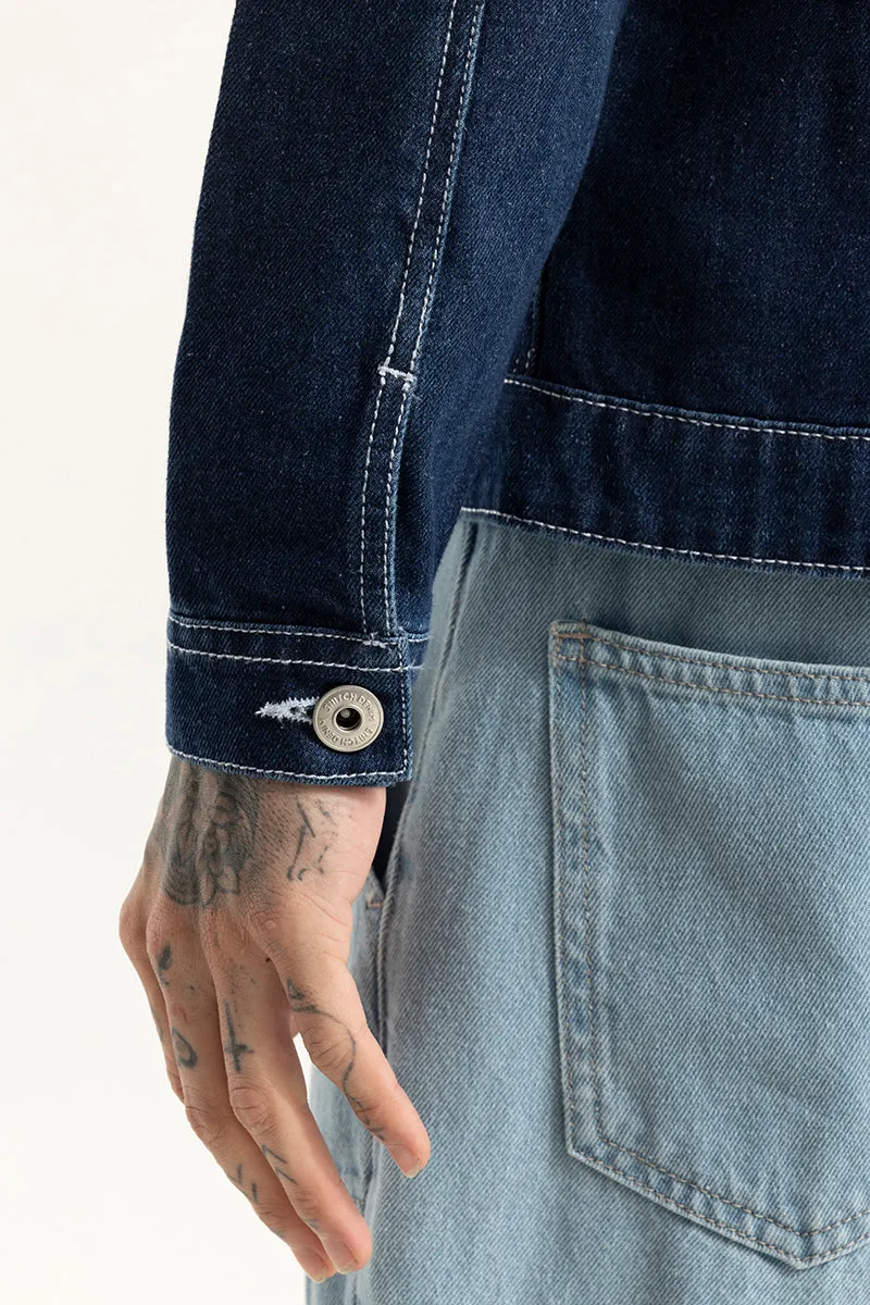 Arte Blue Contrast Stitch Blue Denim Jacket