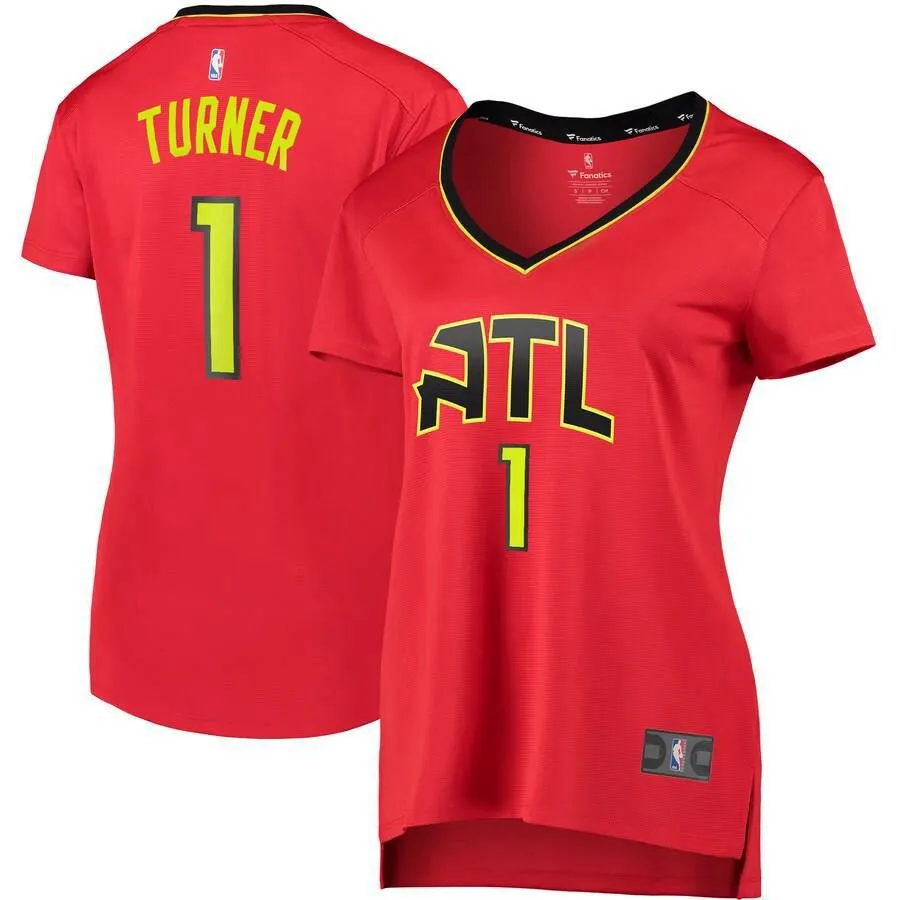 Atlanta Hawks Evan Turner Fanatics Branded Replica Fast Break Statement Jersey Womens - Red | Ireland F1142O8