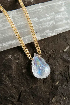 Be The Lighthouse Aura Quartz Gold Necklace