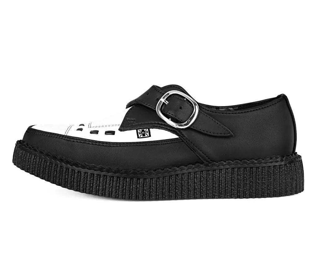 Black & White TUKskin Pointed Buckle Creeper