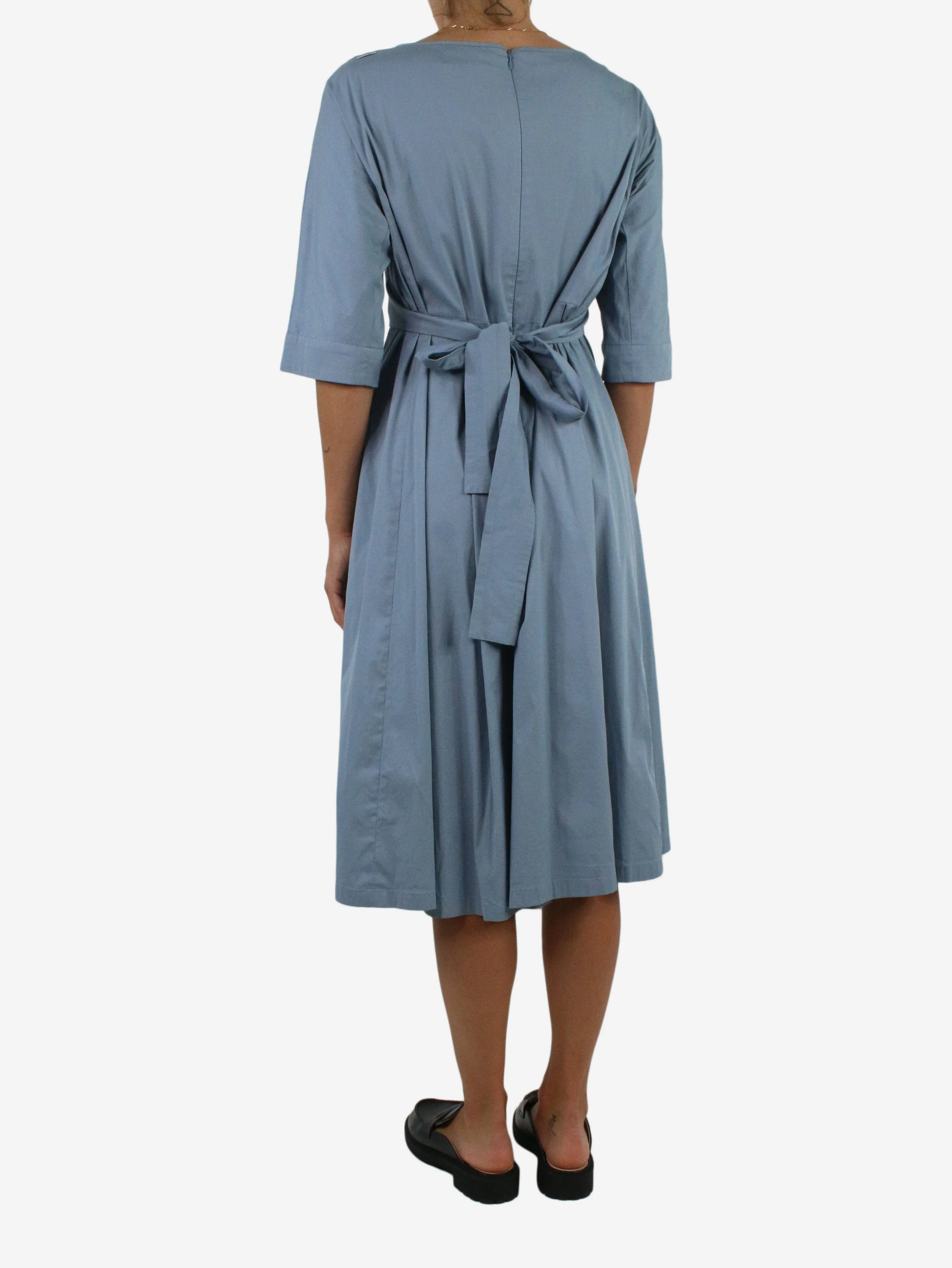 Blue crewneck midi dress - size UK 10