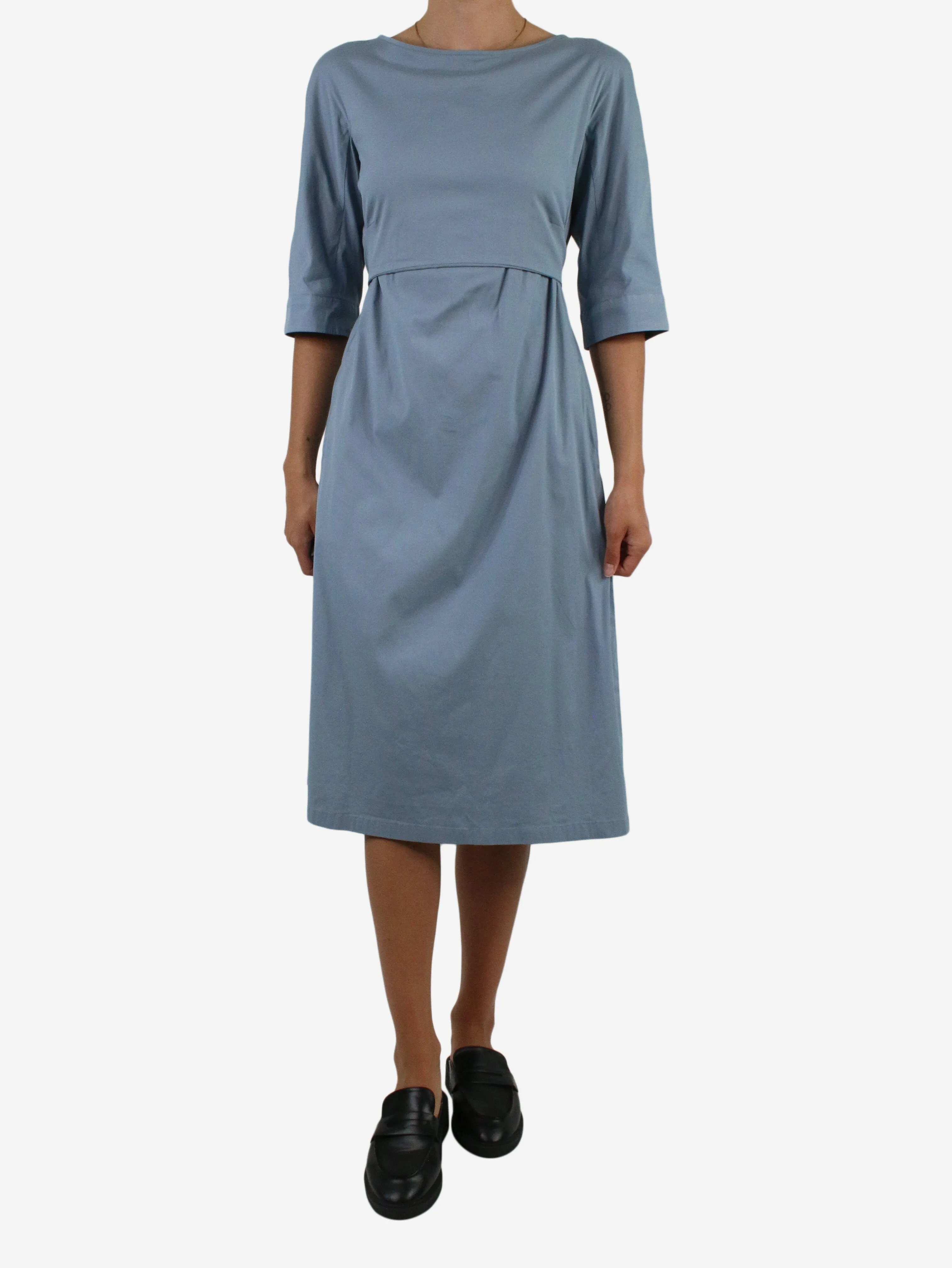 Blue crewneck midi dress - size UK 10