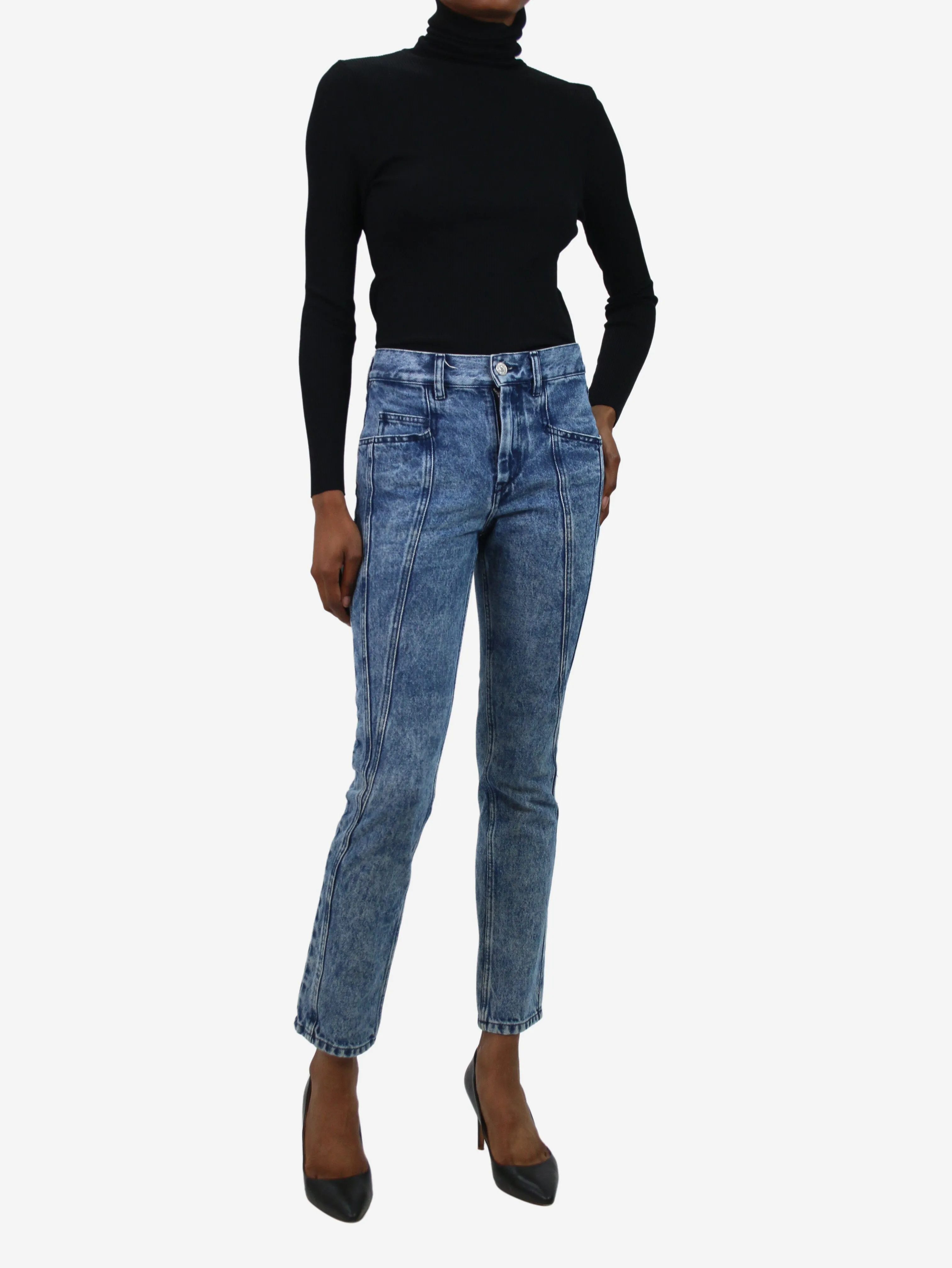 Blue panelled jeans - size FR 34