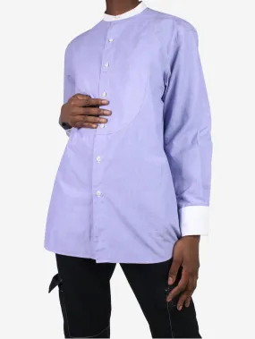 Blue tailored shirt with white detailing - size FR 40