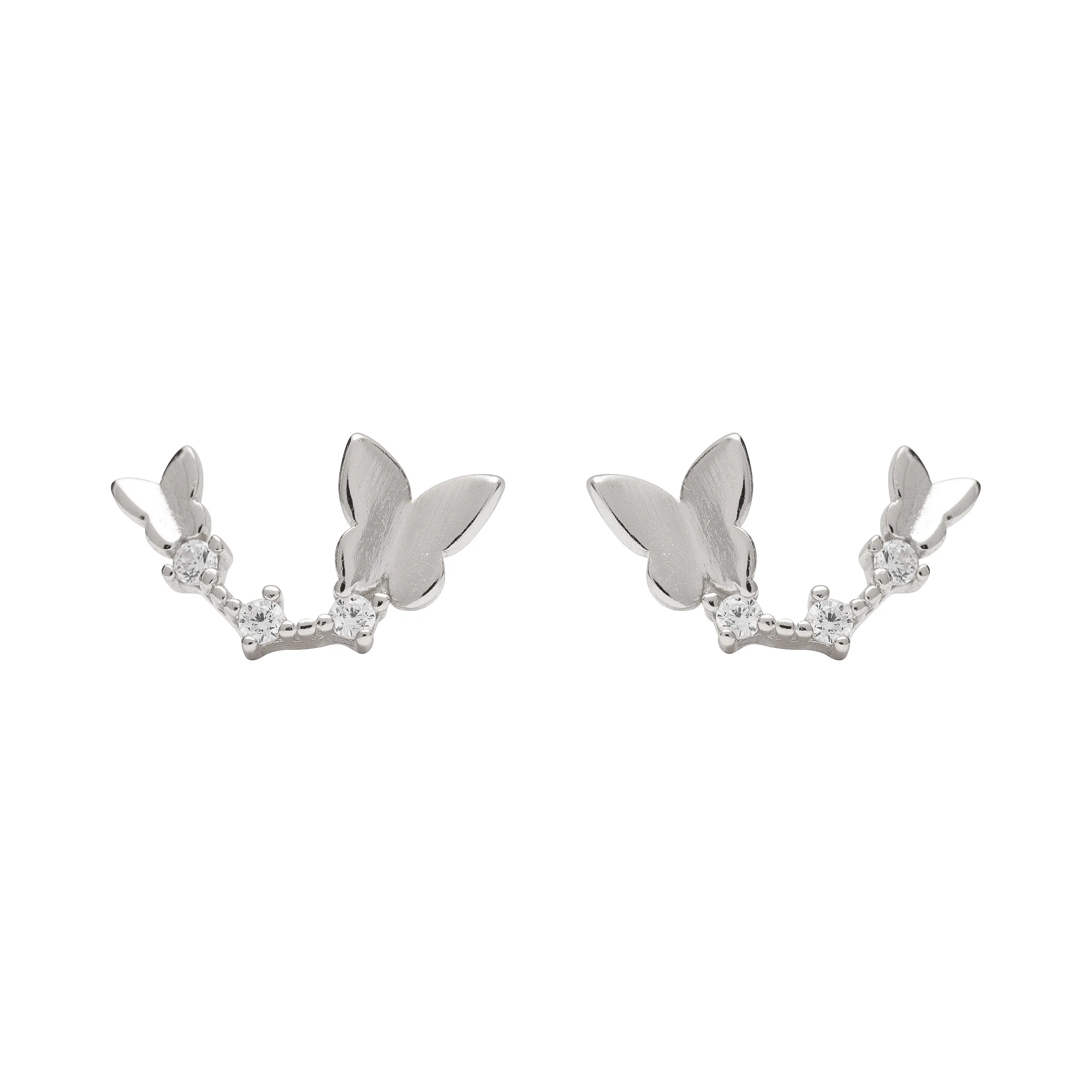 Butterfly II Studs in Silver