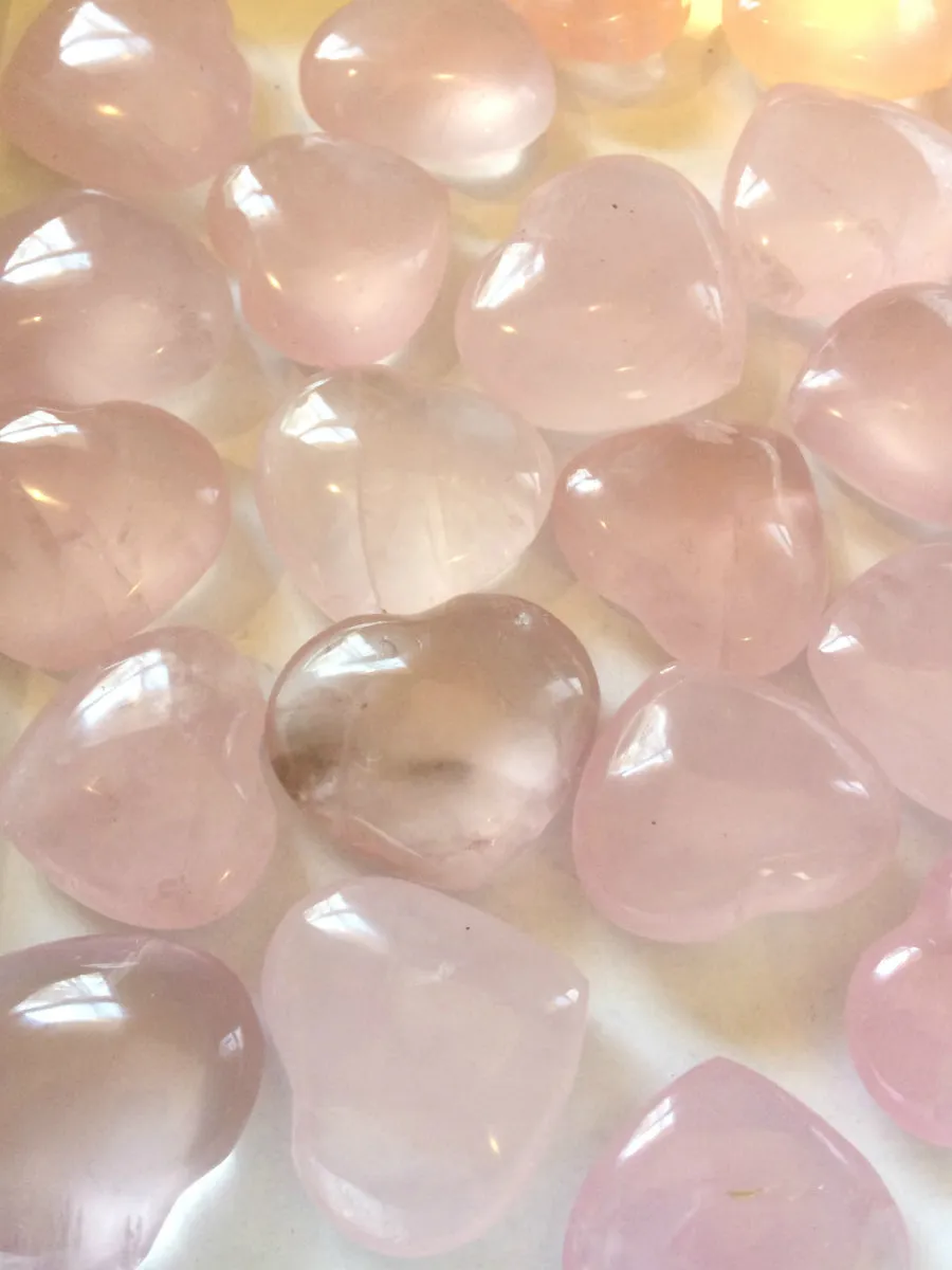 Carved Rose Quartz Hearts