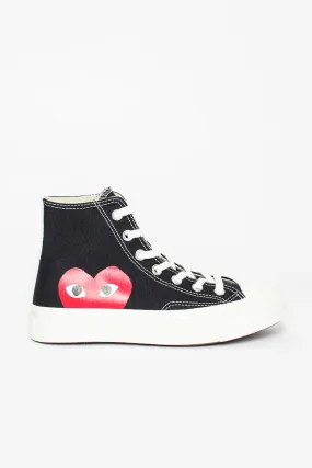 Comme Des Garons PLAY X Chuck Taylors 1970's Hi Ox Black