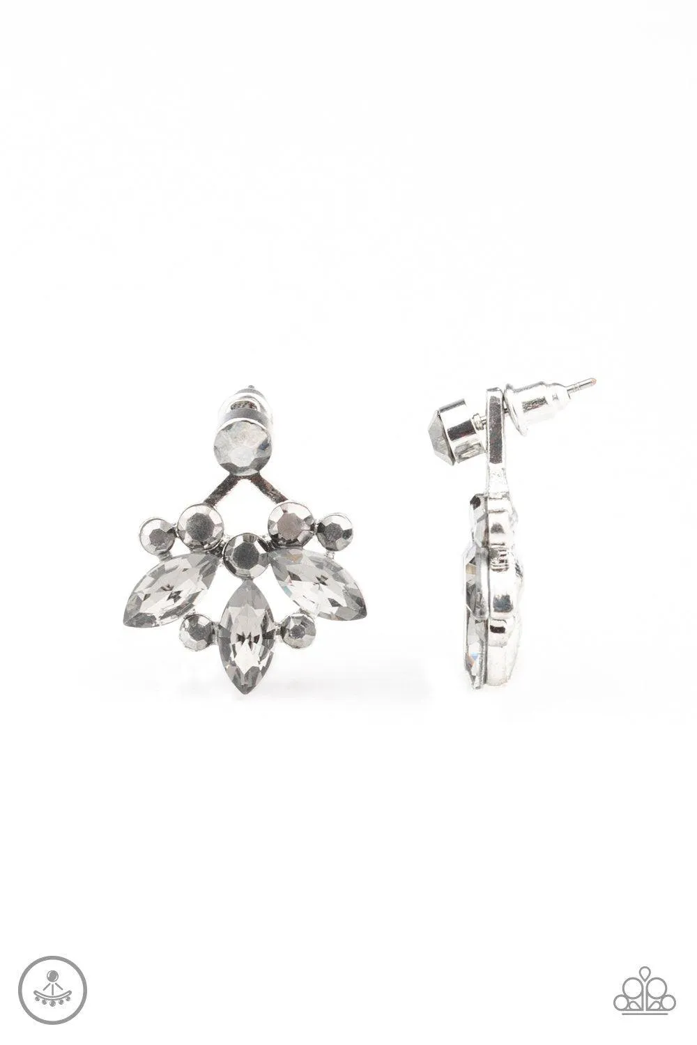 Crystal Constellations Silver Double-sided Post Earrings - Paparazzi Accessories