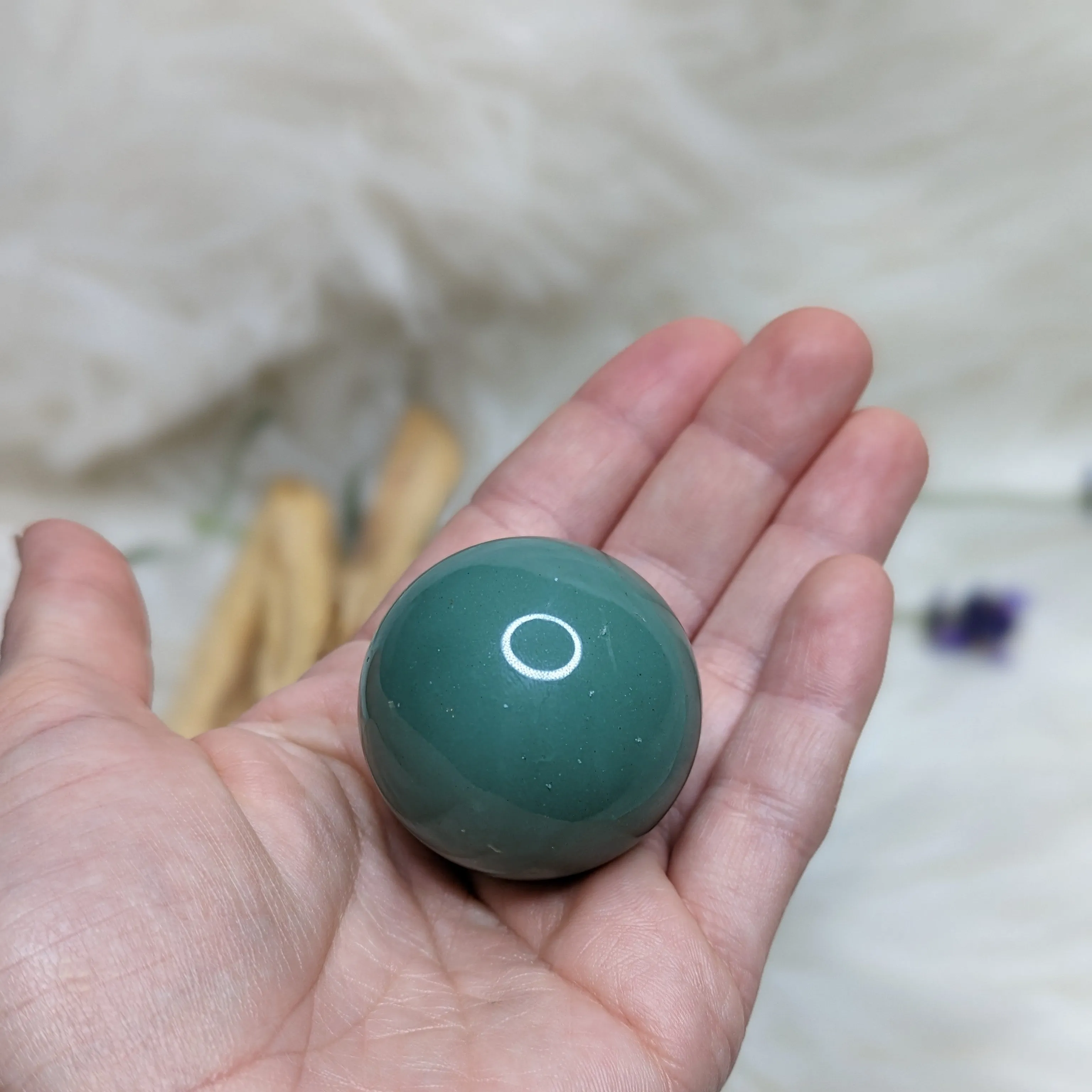 Crystal Set- Selenite Charging Bowl   Green Aventurine Sphere