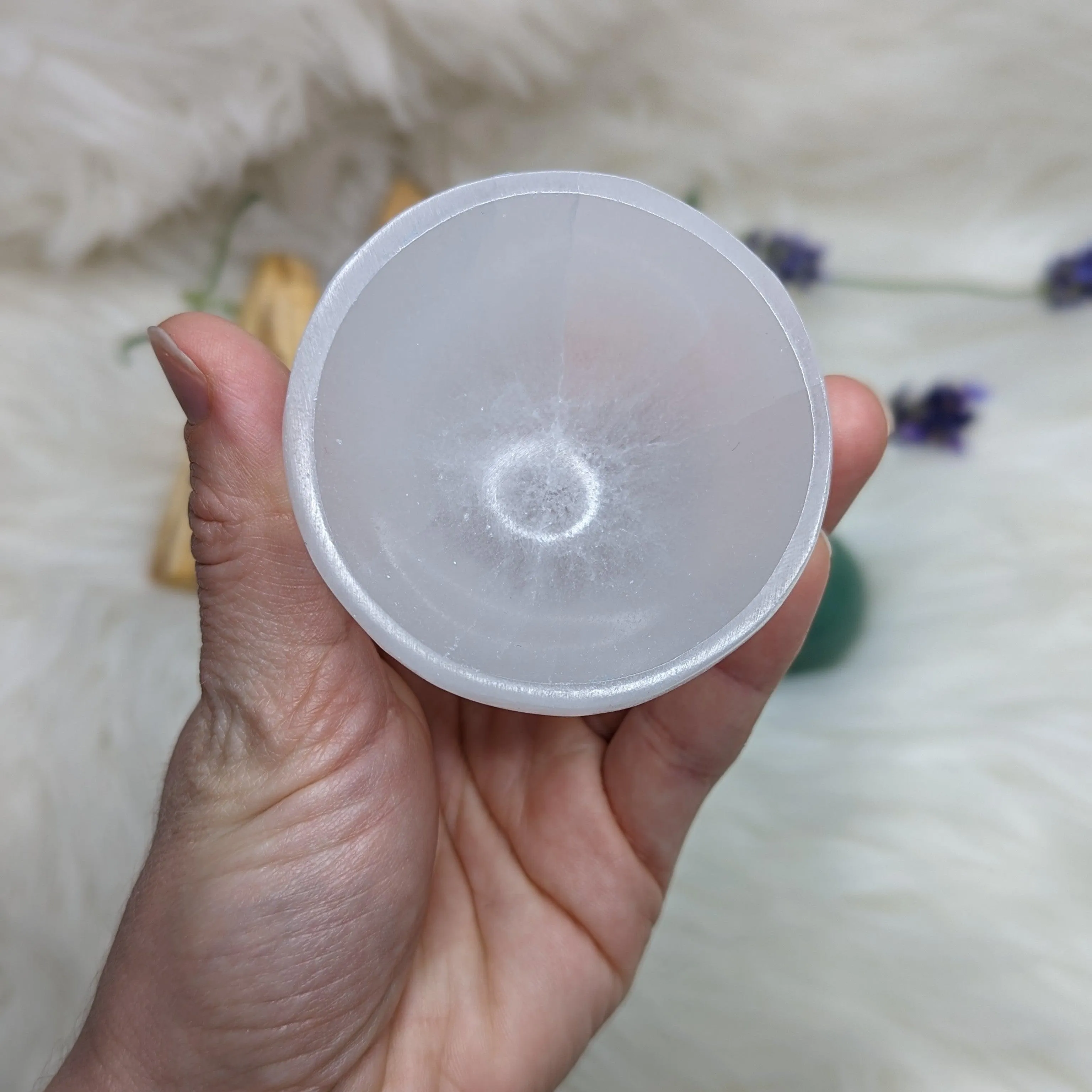 Crystal Set- Selenite Charging Bowl   Green Aventurine Sphere