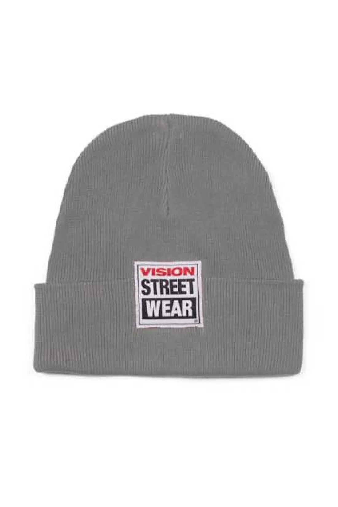 Cuffed Beanie With Large Logo Patch - Grey