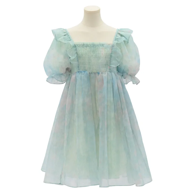 Cute Dreamy Girly Ocean Blue Ruffles Dress ON623