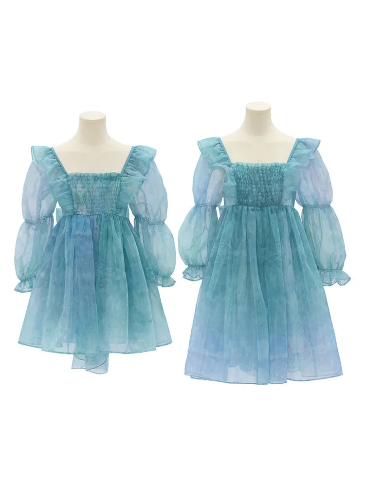 Cute Dreamy Girly Ocean Blue Ruffles Dress ON623