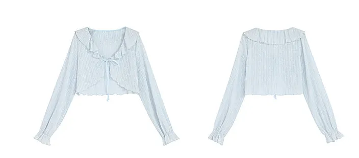 Cute Soft Girl Sky Blue Spring Cardigan ON626