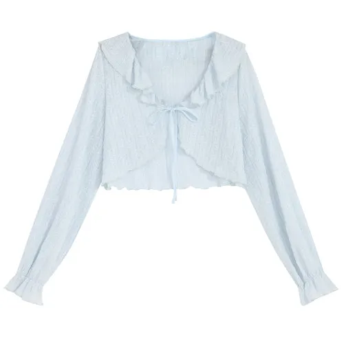 Cute Soft Girl Sky Blue Spring Cardigan ON626