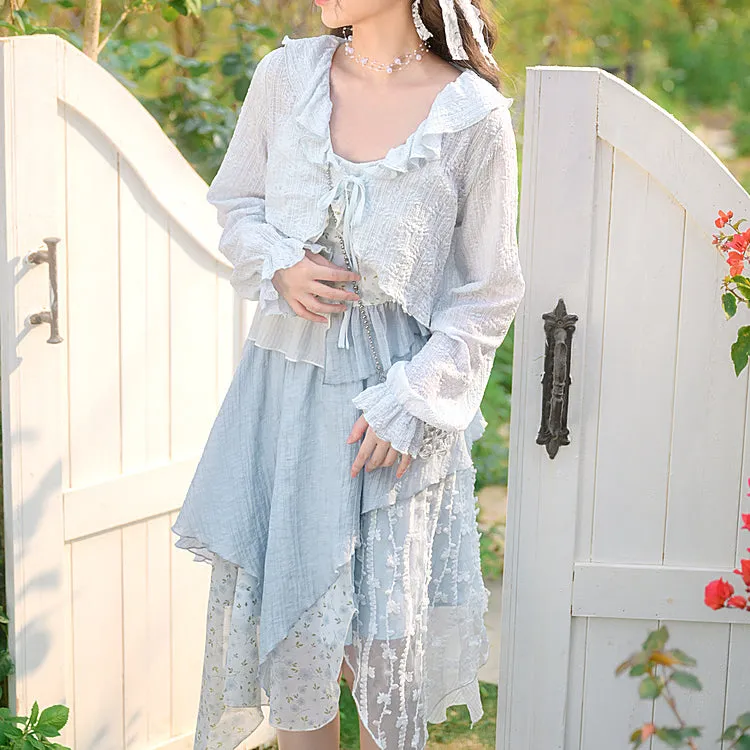 Cute Soft Girl Sky Blue Spring Cardigan ON626