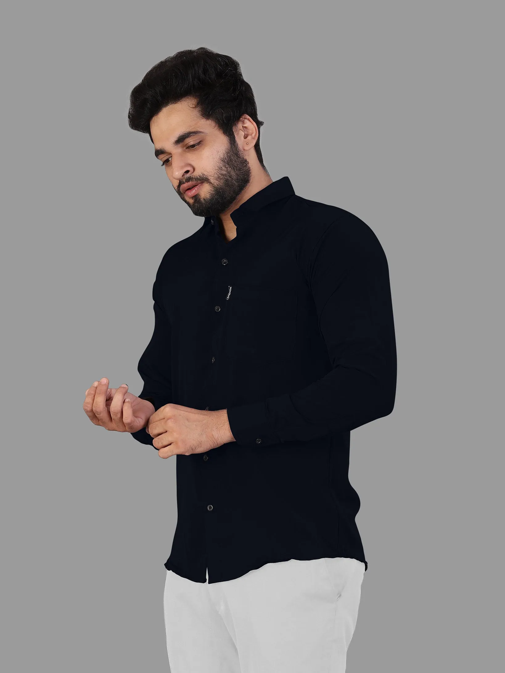 Dark Blue Expandable Full Sleeve Shirt