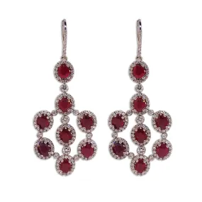 Diamond and Ruby Earrrings