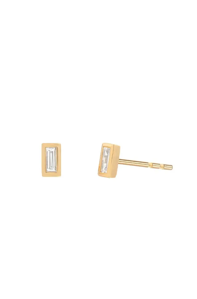 Diamond Baguette Studs