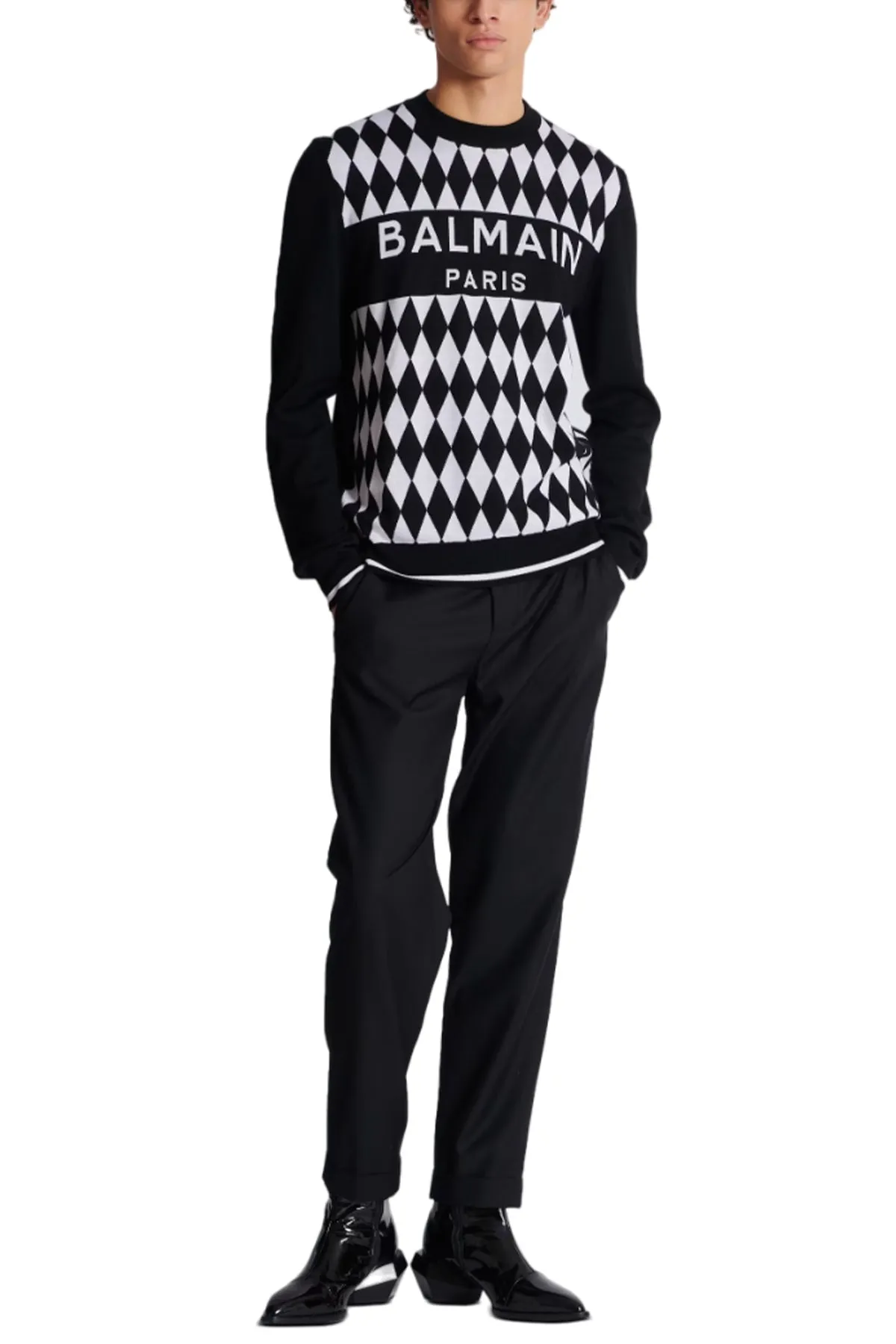 DIAMOND LOGO JACQUARD SWEATER