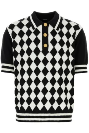 DIAMOND POLO SHIRT IN TWO-TONE COTTON