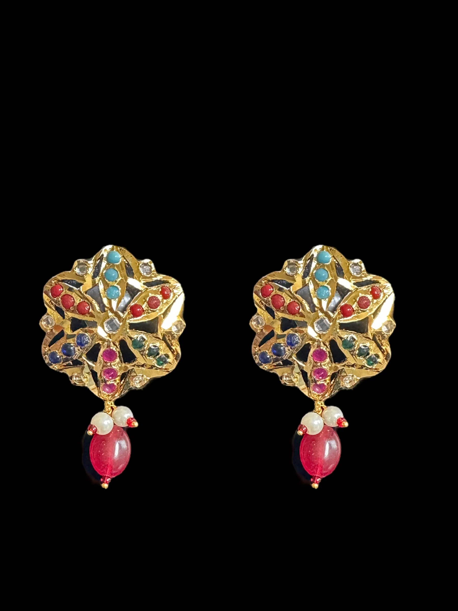 DNS95 Meera navratan necklace with earrings ( READY TO SHIP)