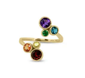 Double Circle of Love Rainbow Ring