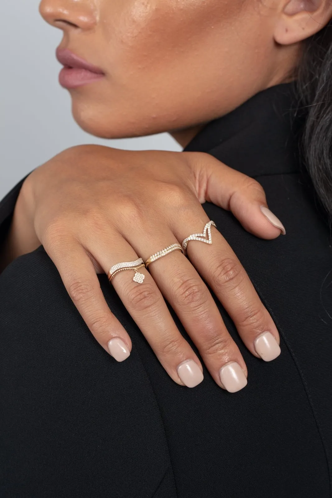 Double V Diamond Ring