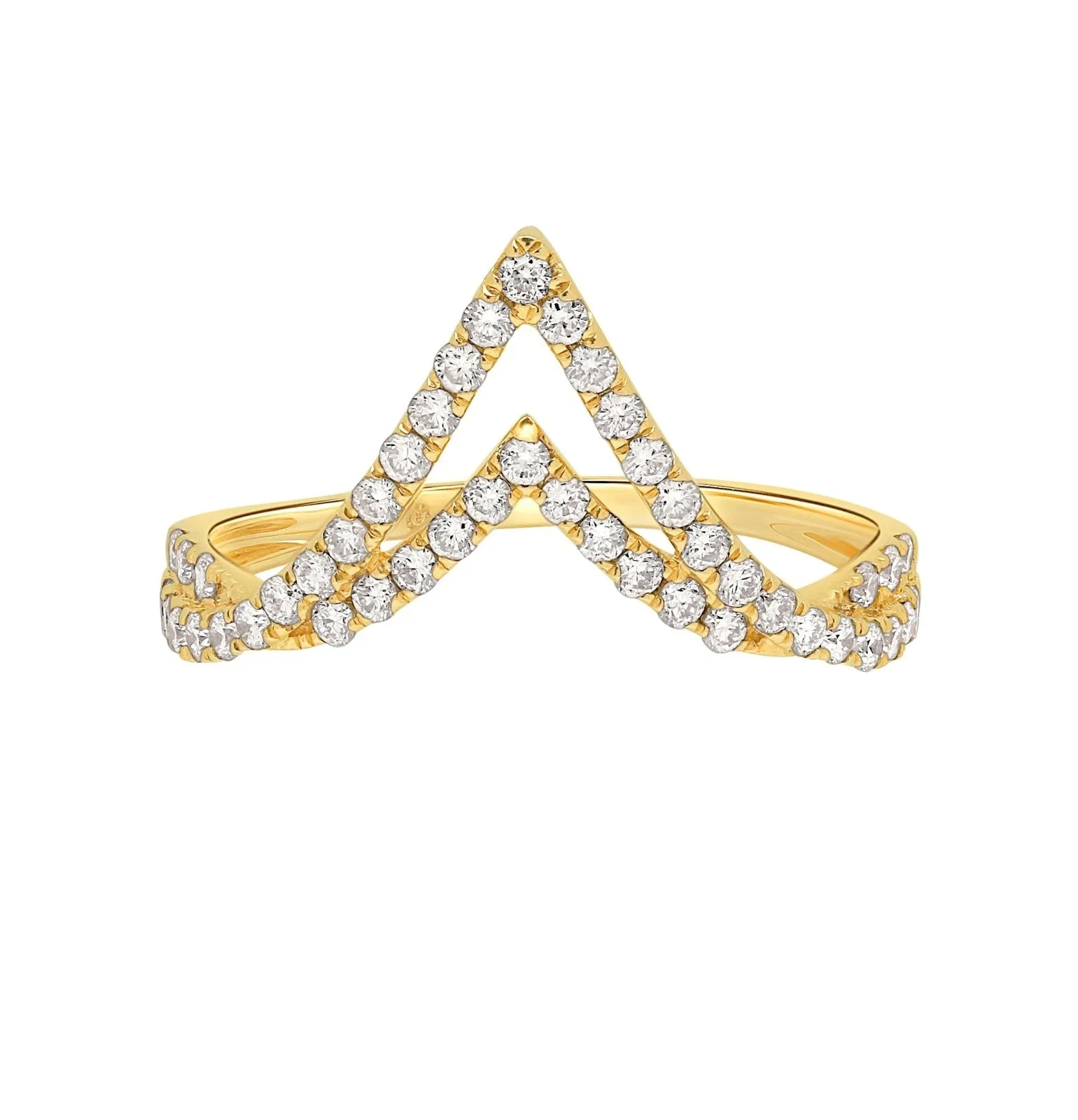 Double V Diamond Ring