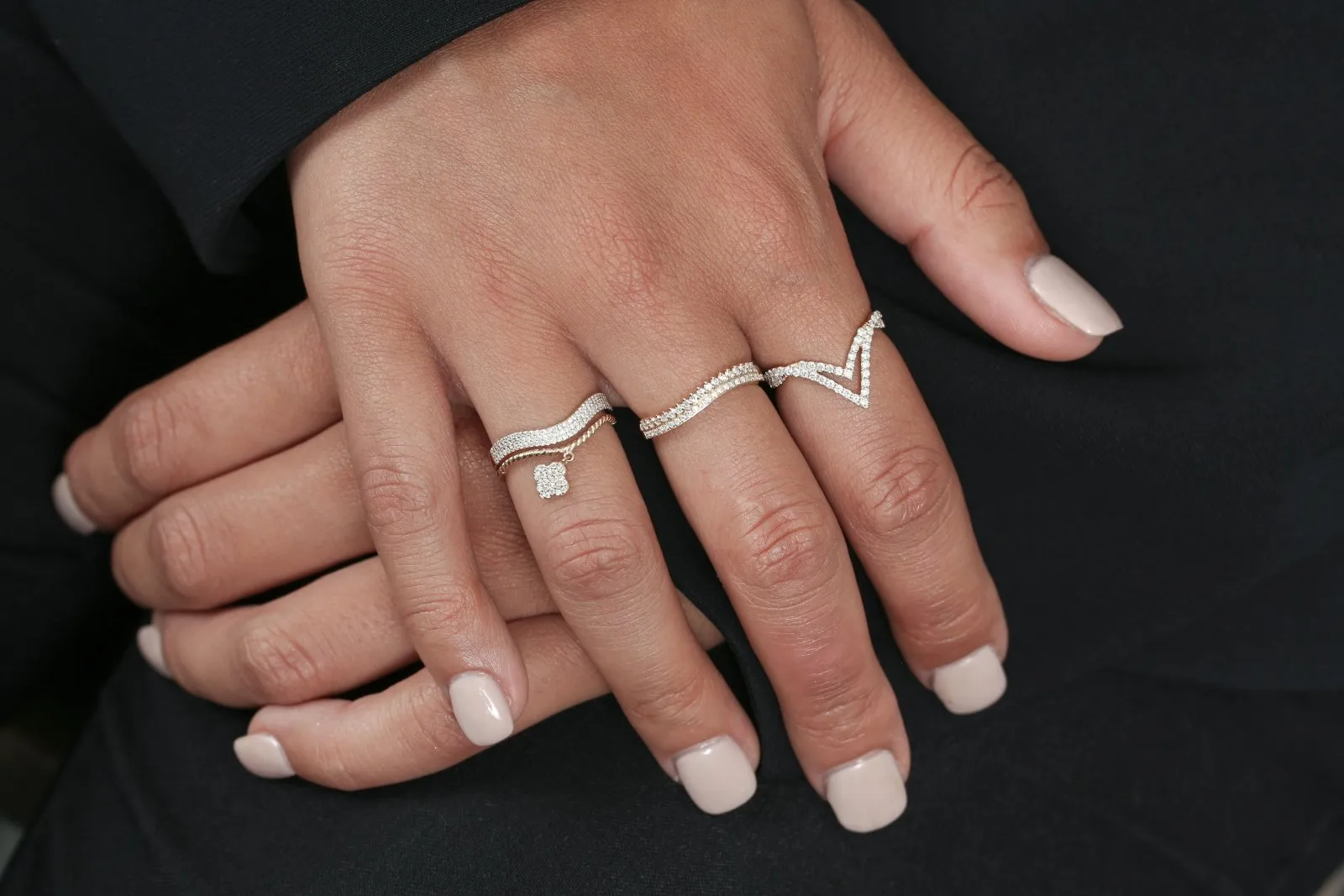 Double V Diamond Ring