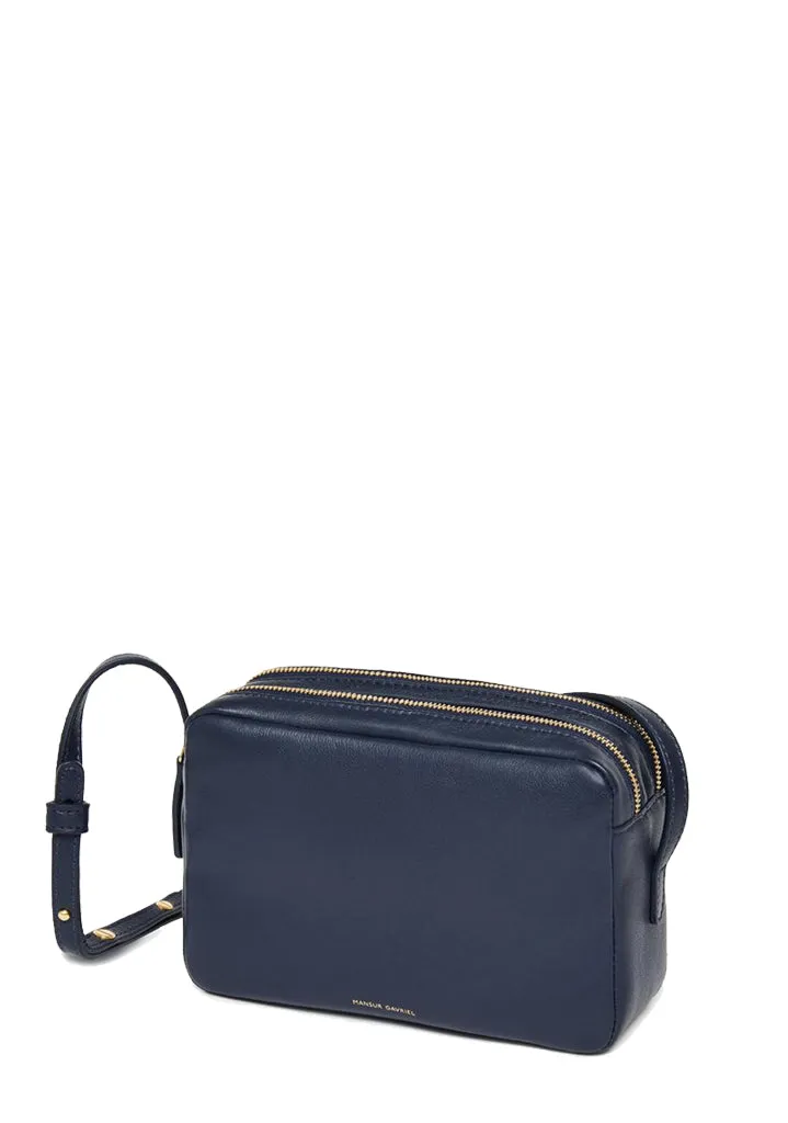 Double Zip Crossbody Lamb, Blue