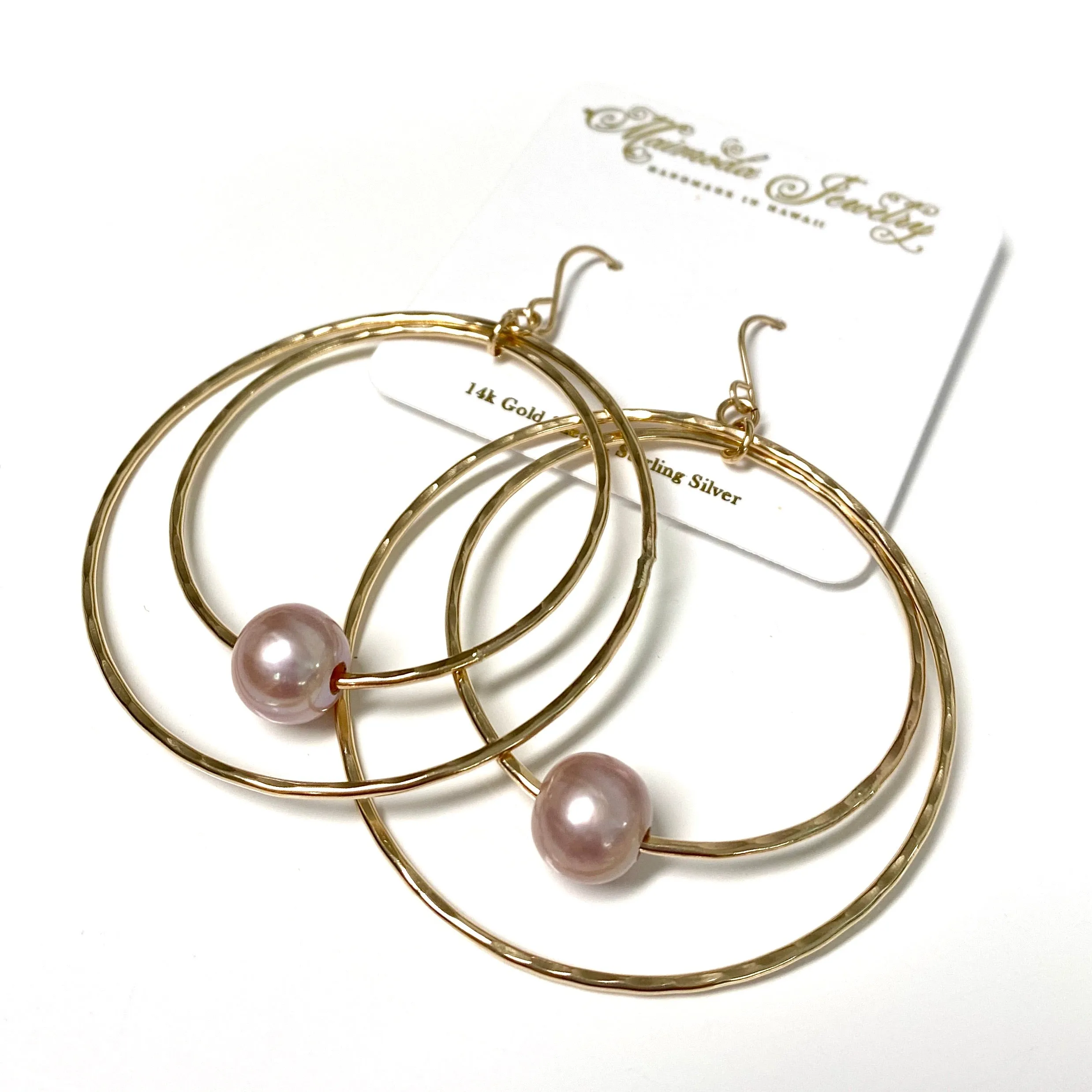 Earrings MOMILANI - pink Edison pearls (E588)