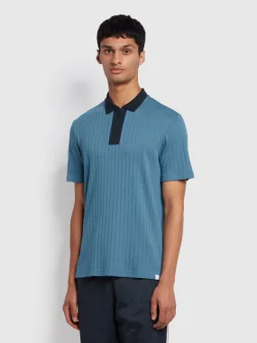 Gardiner Regular Fit Ribbed Polo Shirt In Saxe