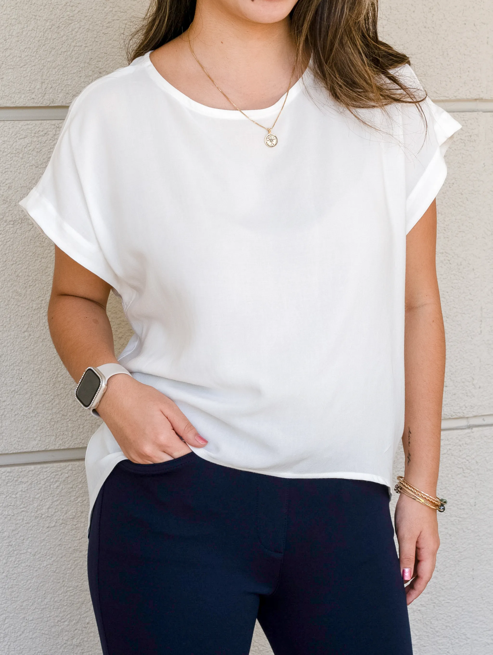 Gemma Top - Ivory Rayon