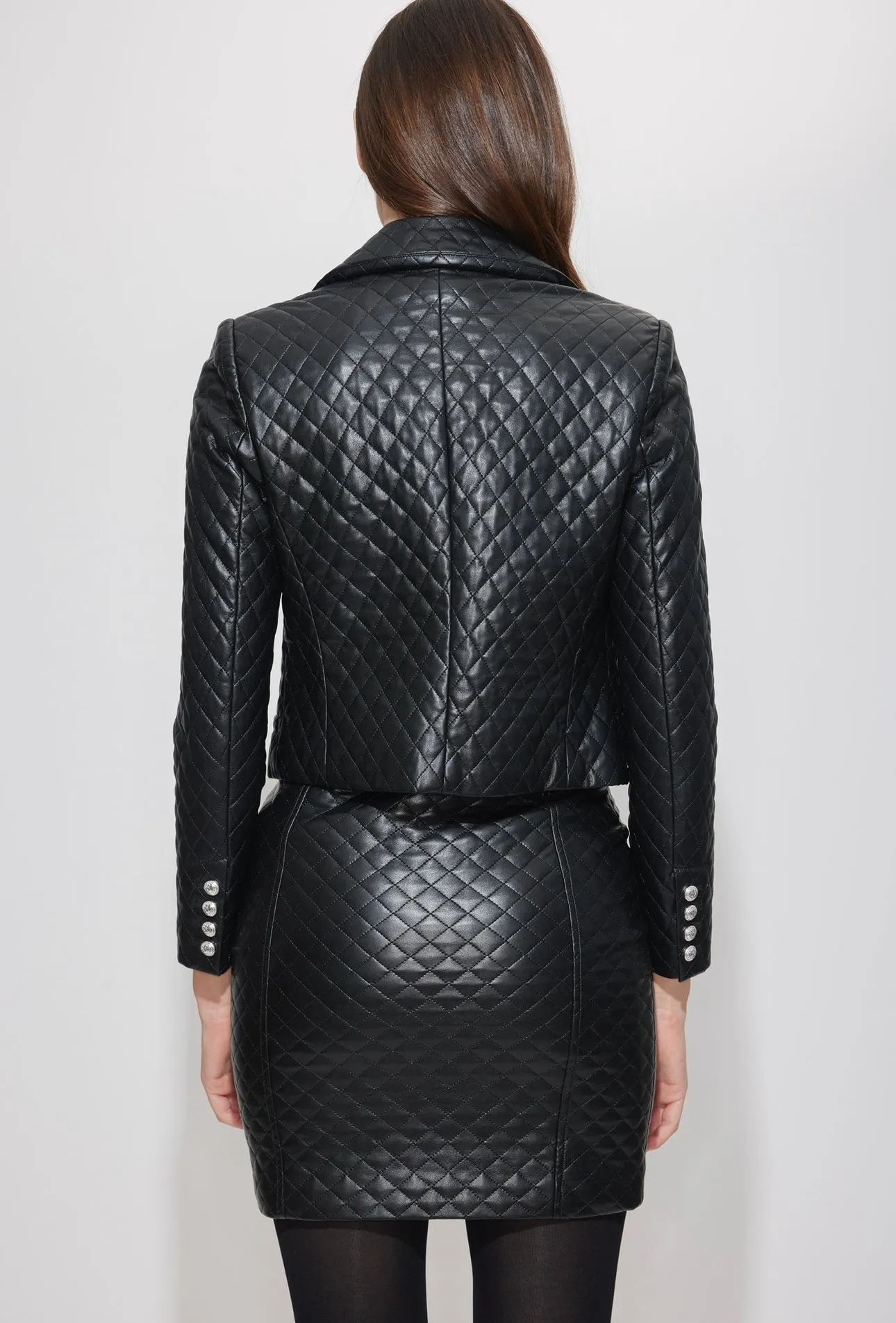 Generation Love - Thompson Quilted Vegan Leather Blazer - Black