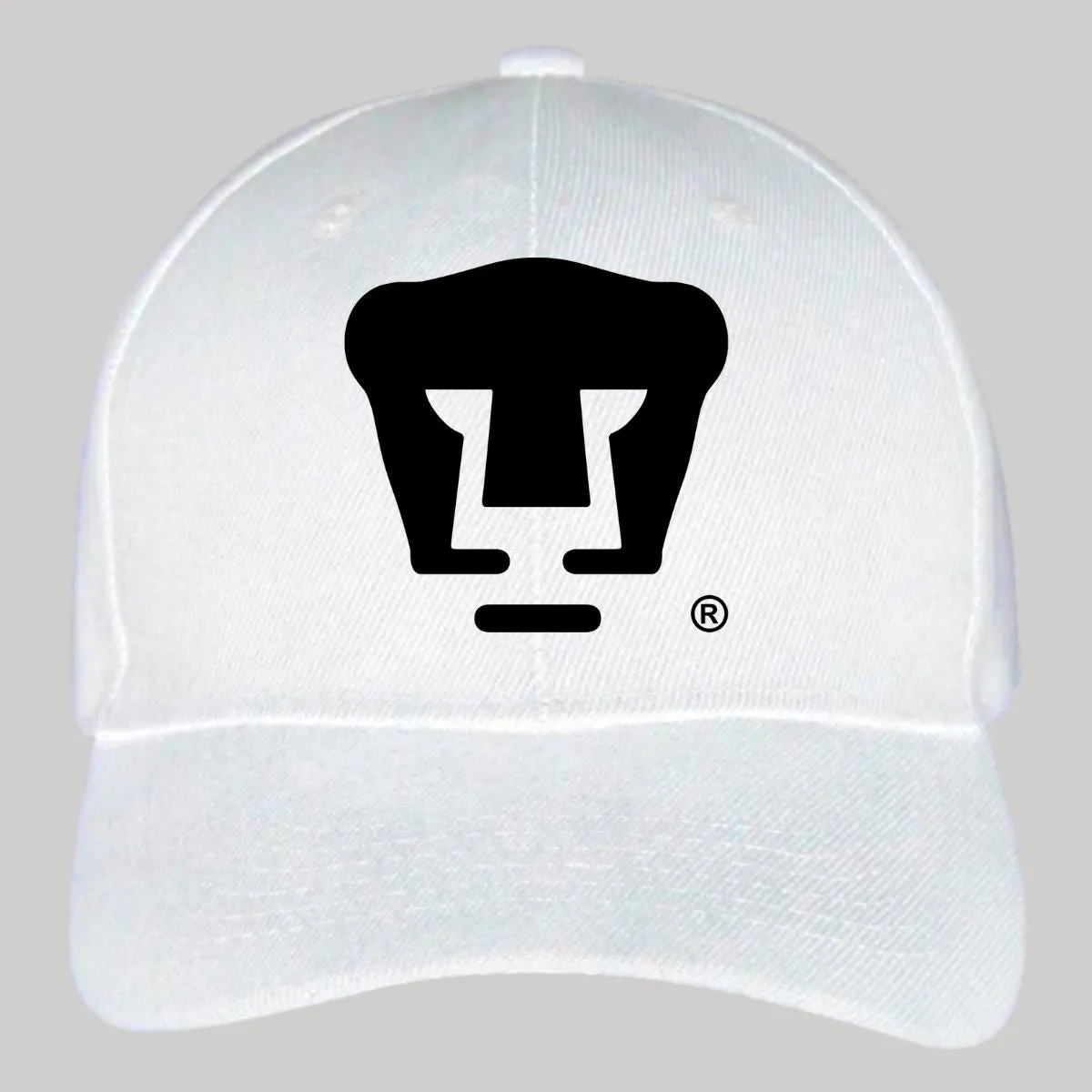 Gorra Pumas UNAM Hombre Mujer Ajustable Logo Blanco Negro 8 Vinil